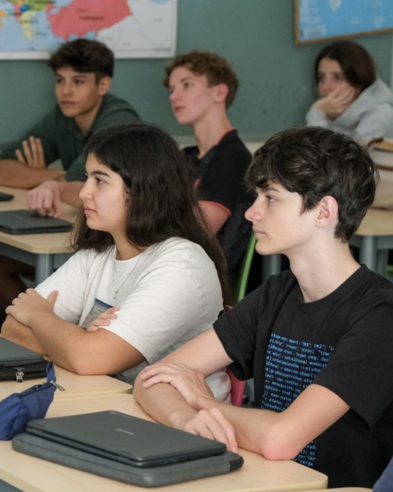 French International Student Listening In Class